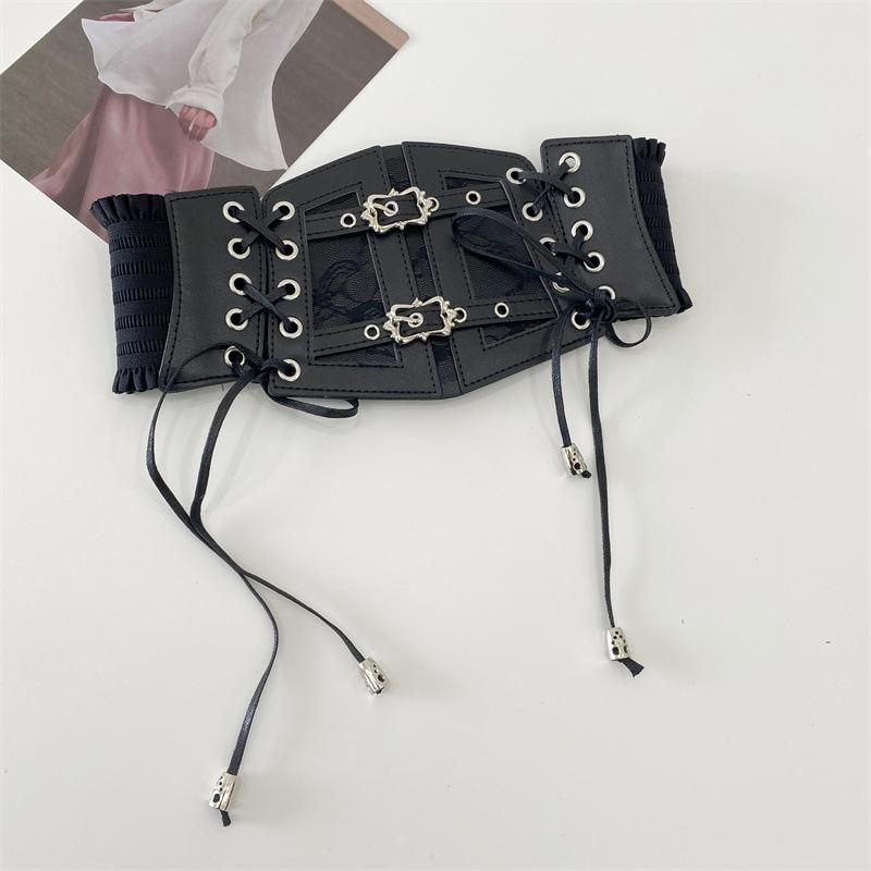 Elastic Lace Corset Belts For Women Girls Wide Stretch Cummerbunds Female Goth Punk Dress Corset Belt Waistband Gifts