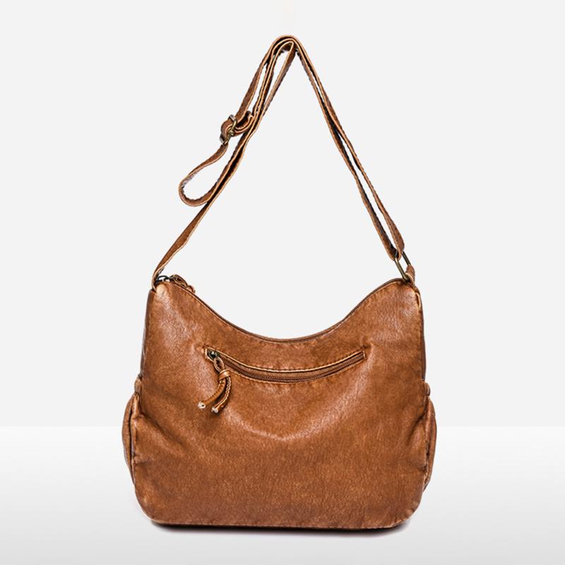 Сумки на плечо для женщин, винтажные сумки через плечо, роскошные женские сумки высокого качества, большая вместительность, коричневая женская мягкая сумка-шоппер