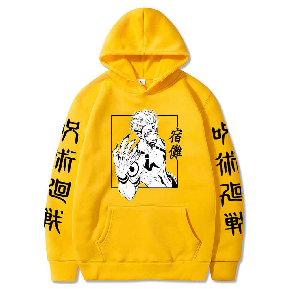 Jujutsu Kaisen Anime Sukuna Graphic Printed Hoodies Vintage Oversized Hooded Casual Long Sleeves Hoodie Men Women Clothes