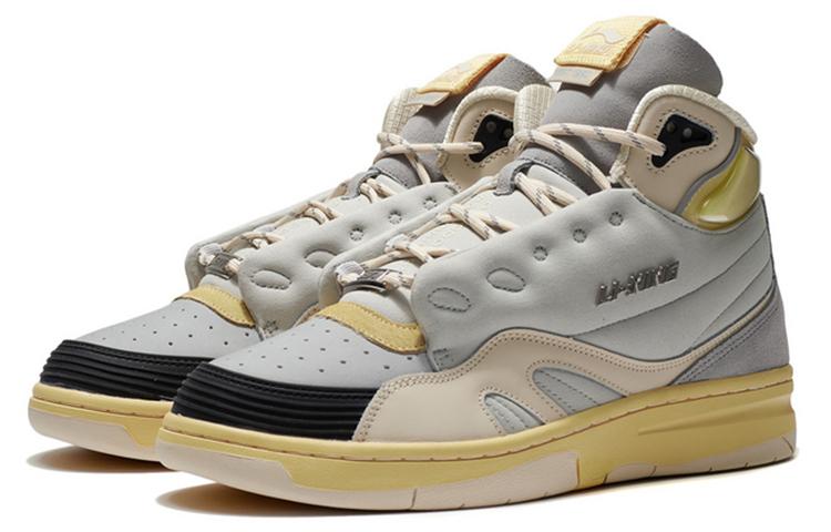 Li Ning 937 Deluxe Hi SP Синтетическая кожа, ТПУ Износостойкие и легкие Высокие кеды для скейтборда Мужские Серый AGBR097-1