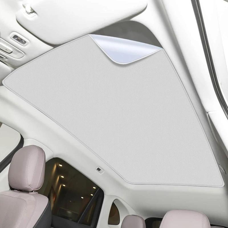 Car Suede Fabric Anti-uv Electrostatic Adsorption Sunroof Sunshade For HONGQI EHS5 2026-Present Auto Heat Insulation Skylight