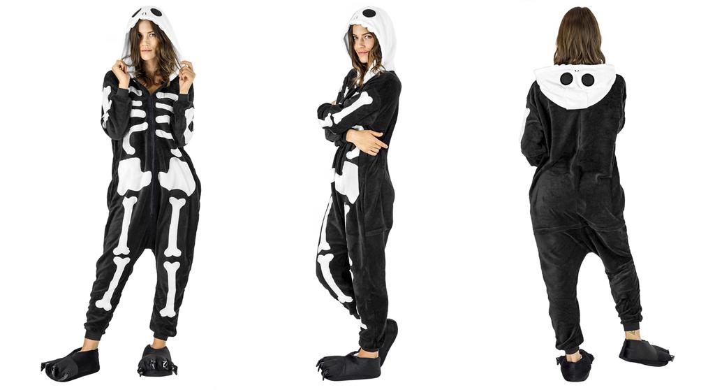 Kigurumi skeleton onesie costume St. Andrew's Day pajamas adult m Onesie skeleton costume - XL