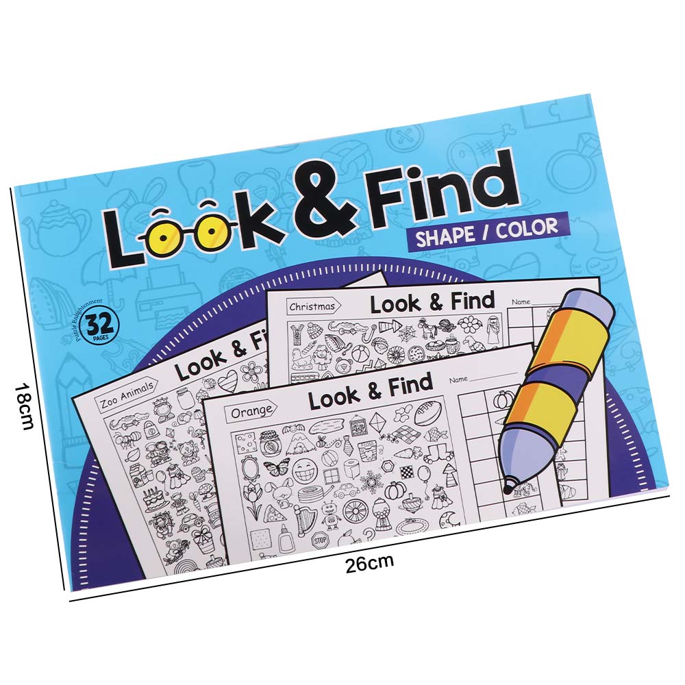 Focus and Attention Fun Coloring Book Handwriting Exercise Look & Find Game Book Kids Toy