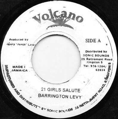 7-дюймовая пластинка BARRINGTON LEVY - 21 Girls Salute NONE Volcano Japan Регги, Ска и Даб Б/У