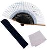 Folding Fan for Fan Fan Set with Cool Breeze Dragonfly [Osaka Choseido] Men, Stylish, Business, Bag, Holder, Handkerchief, Komon, (dragonfly White)