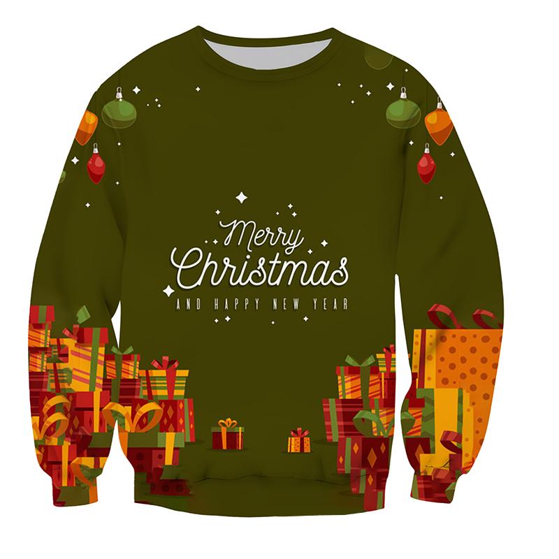 2023 Рождество Хэллоуин узор повседневный свитер с длинными рукавами модный спортивный свитер с круглым вырезом