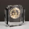 Modern Simple Artificial Crystal Light Luxury Creative Geometric Design Clock Craft Home Studio Desktop Ornaments