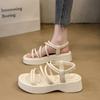 Фея римские сандалии женские 2025 лето новый студент фея мягкая подошва одно слово толстая подошва с юбкой сандалии