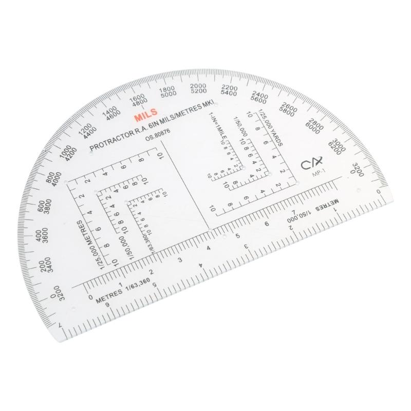 Military Protractor Coordinate Scale for Topographical Map Reading and Land Navigation Map Reading Ruler