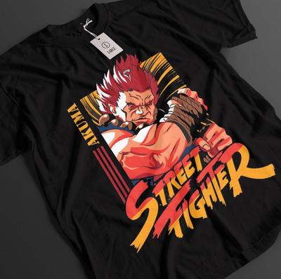 Футболка Street Fighter Футболка Акума Футболка Чун Ли Топ Кен Файтинг Аниме Футболка