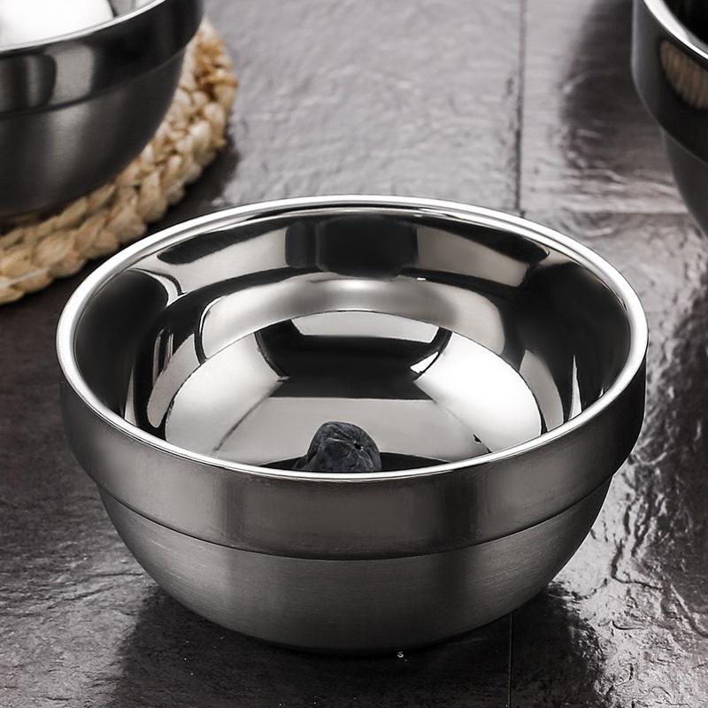 304 Stainless Steel Bowl Double Layer Platinum Bowl Cafeteria Soup Bowl Rice Bowl Insulated Bowl Rice Bowl