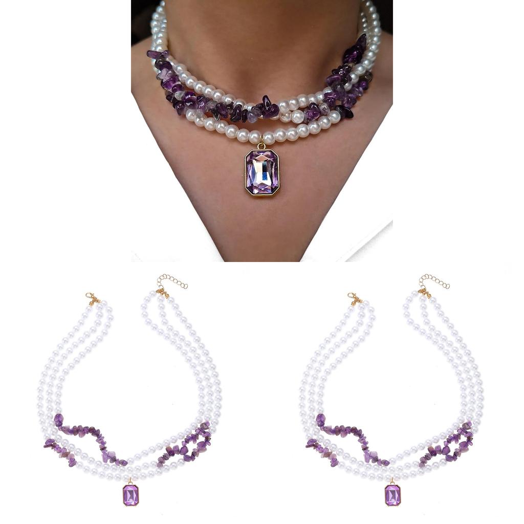 Light Luxury Artificial Pearl Pendant Necklace With Multilayer Design For Women