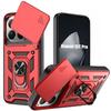 Protective Case - E.F.CONNECTION - for Xiaomi 15T Pro - with Ring and Camera Cover - Red