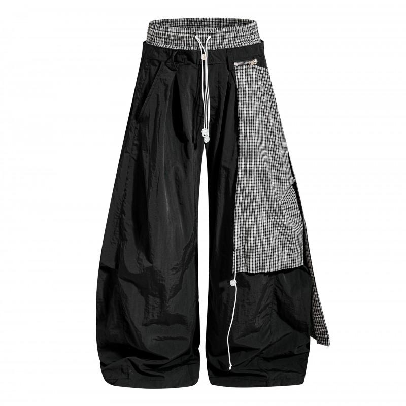 Men Women Streetwear Plaid Wide Leg Pants Casual Loose Fit Hip Hop Dance Trousers