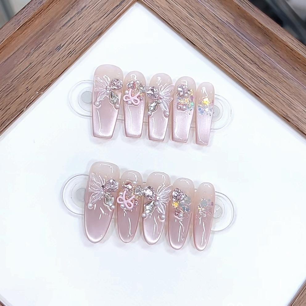 Чистое ручное ношение, Новая красочная бабочка, Циркон, Бриллиант, Бабочка, Патч для нейл-арта «Кошачий глаз»