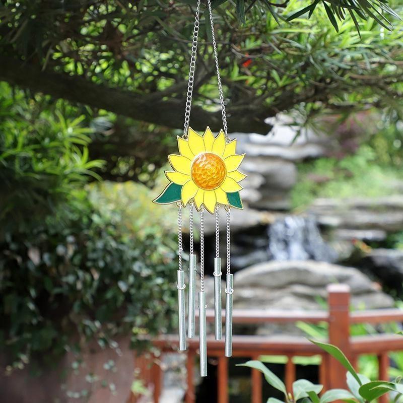 Sunflower Wind Chimes Pendant Metal  Window Windchimes Hanging Ornaments Home Outdoor Yard Garden Decoration