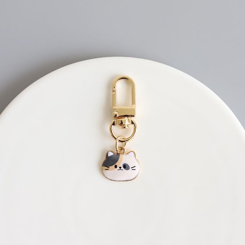 Metal Enamel Kitten Little Cat Small Keychain Hook Exquisitely Crafted U Disk Decor