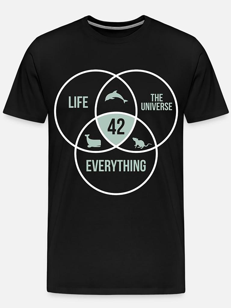 42 The Universe Life Circle: The Answer to Everything - 1154 Funny Men's Short-Sleeve Graphic T-Shirt Series