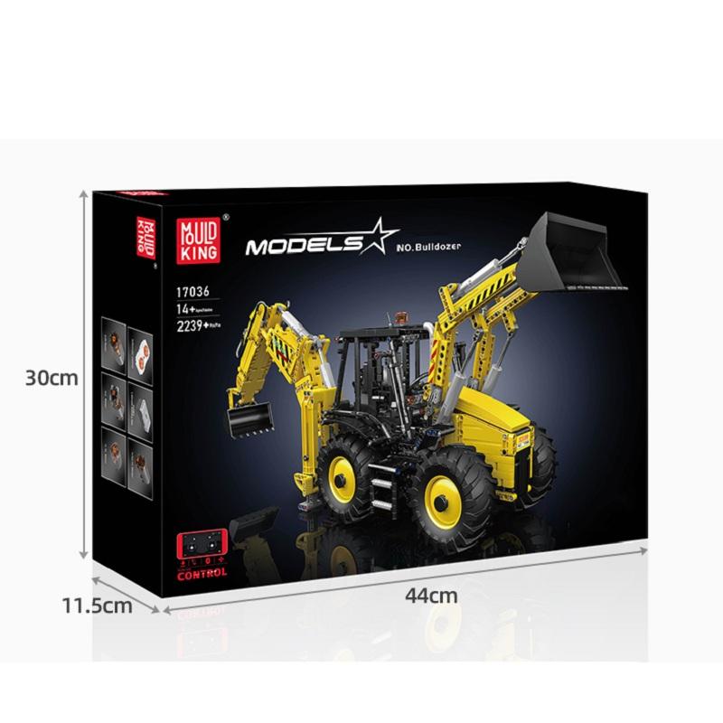 MOULD KING 17036 Инженерный автомобиль с двойной головкой, игрушки для детей, комплекты технических строительных машин, моторизованный экскаватор, грузовик, кирпичи