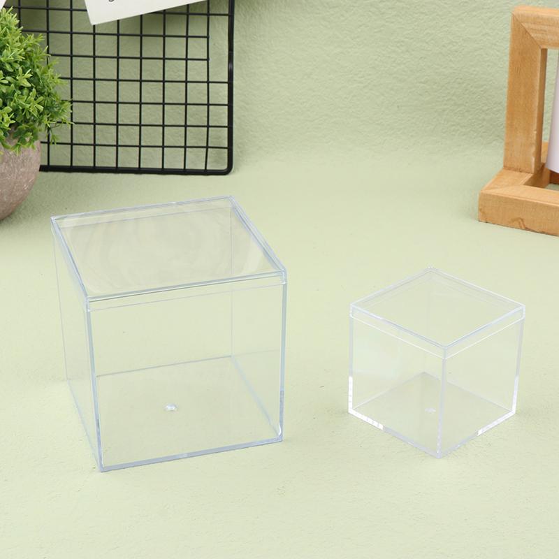 1 шт. прозрачные акриловые коробки с крышкой, пластиковый органайзер, небольшой подарочный квадратный упаковочный ящик, контейнер для хранения конфет и еды для дома