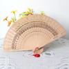 1PC Wooden Folding Fan Carved Wood Hand Held Fans for Chinese Style Classical Dance Performances Banquet Gift Souvenir