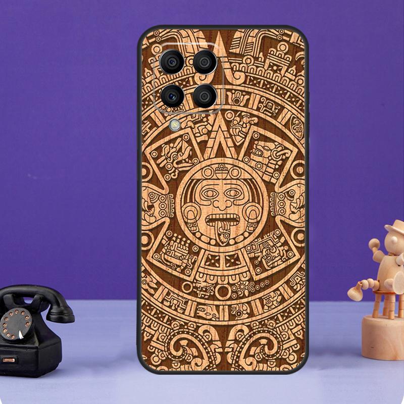 Чехол с рисунком из дерева и календарем майя для Samsung Galaxy M12 M32 M52 M55 M13 M33 M53 M14 M34 M54 M20 M30s M31s M51 M31 M21