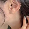 Youngglow 14k серьга-кольцо с линейным дизайном, застежка one touch