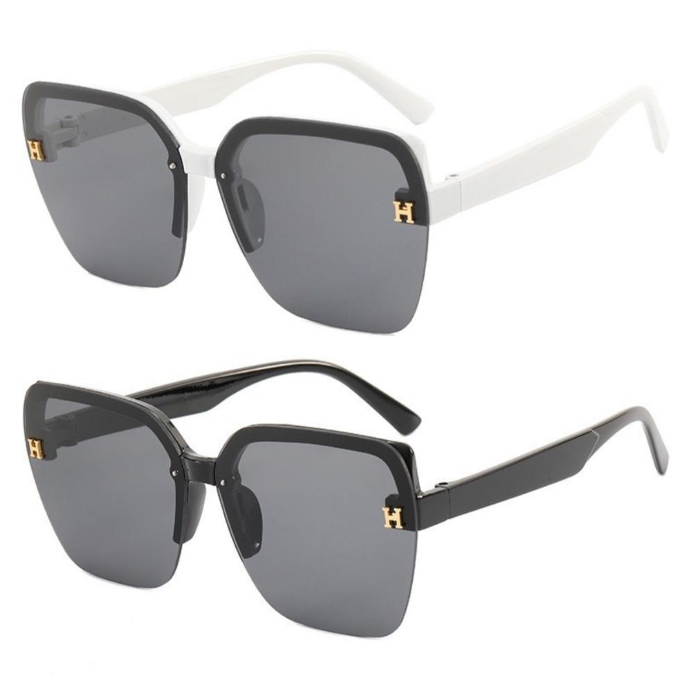 Large Frame Sunglasses H Letters Round Face Show Face Small Fashion Anti-UV Sunglasses