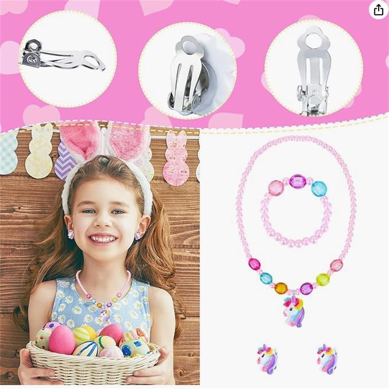 Подарок в виде сумочки-единорога, набор украшений в виде сумочки-единорога, детские украшения в виде ожерелья-браслета-единорога, кольцо, заколка для волос, ролевая игра для маленькой девочки