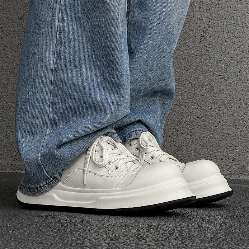 Новые мужские туфли на толстой подошве, увеличивающие рост, нишевая уродливая симпатичная обувь 2025 года, весна и осень, новые универсальные повседневные туфли для сноуборда 50679-J