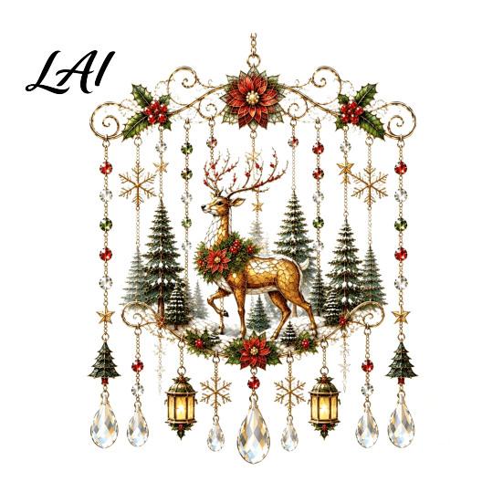 Light Catching Ornaments for Fireplace Christmas Wind Chime Acrylic Sun Catcher Outdoor Garden Patio Elegant Decorations Festivals Decor Hanging