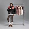 Contrast color down jacket women's short loose and thickened winter new hooded jacket duck down bread jacket