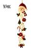 Custom Yarn Craft Ornament Glowing Christmas Door Hanger, Crochet Spiral with LED Lights, Snowman Santa Reindeer Entryway Festive Decor Angel