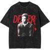 Новая коллекция Dexter Morgan Средний палец Ретро Модный Винтажный Стиранная Футболка Летние Y2K Топы Хлопок Мужские Женские Футболки С коротким рукавом