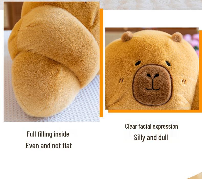 Трендовая капибара круассан плюшевая подушка кукла серия