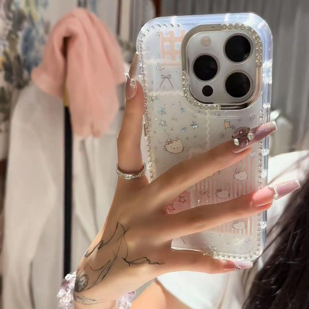 Hello Kitty Sparkling Stars Is Suitable for Apple 16promax Phone Cases with A High Appearance Level It Is A New Type of Protective Case for Iphone15
