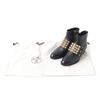 Great HERMES boots Black x Gold Metal leather Women 35.5 Used