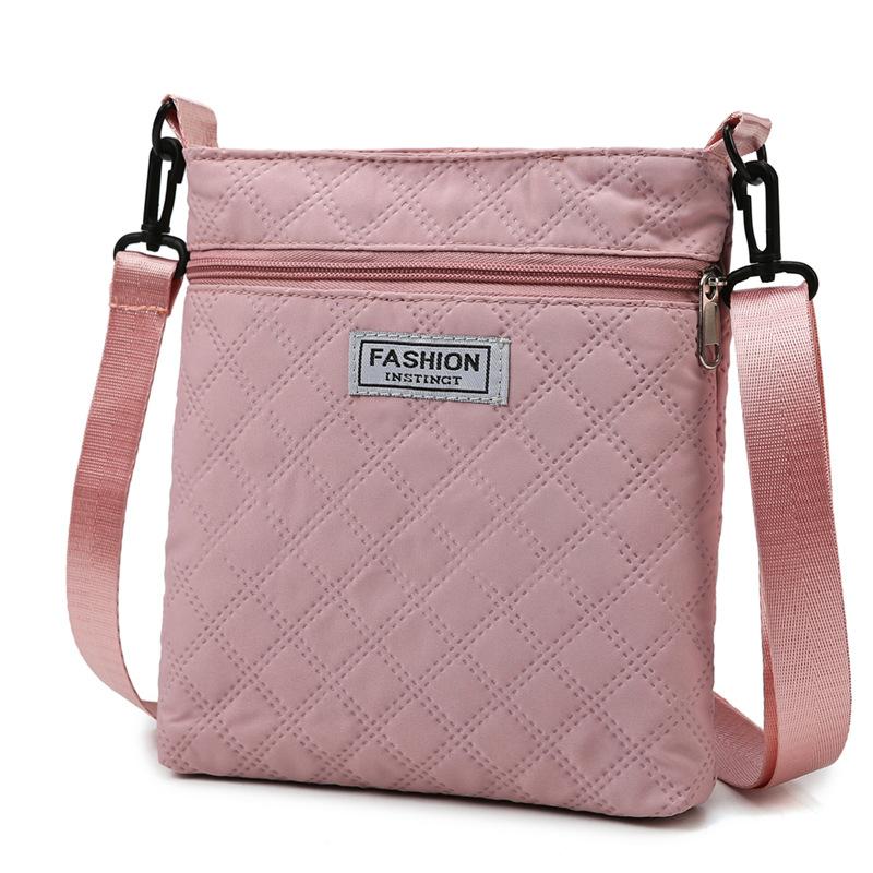 Простая однотонная сумка кроссбоди с ромбовидной сеткой для женщин, повседневная наплечная сумка, легкая и универсальная маленькая квадратная сумка кроссбоди