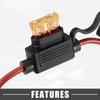 A ABSOPRO Fuse Holder 5A Standard Style Fuse 12 AWG Fuse Holder Waterproof