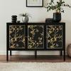 Retro Black Leaf Wallpaper Self-adhesive Waterproof Wallpapers Modern Peel and Stick Furniture Stickers Bedroom Home Decoration