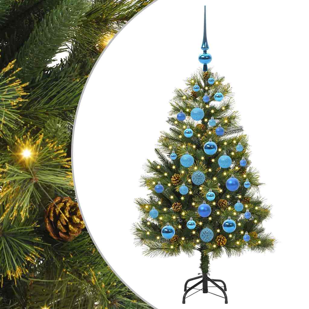 Artificial Foldable Christmas Tree with Pine Cones 120 cm