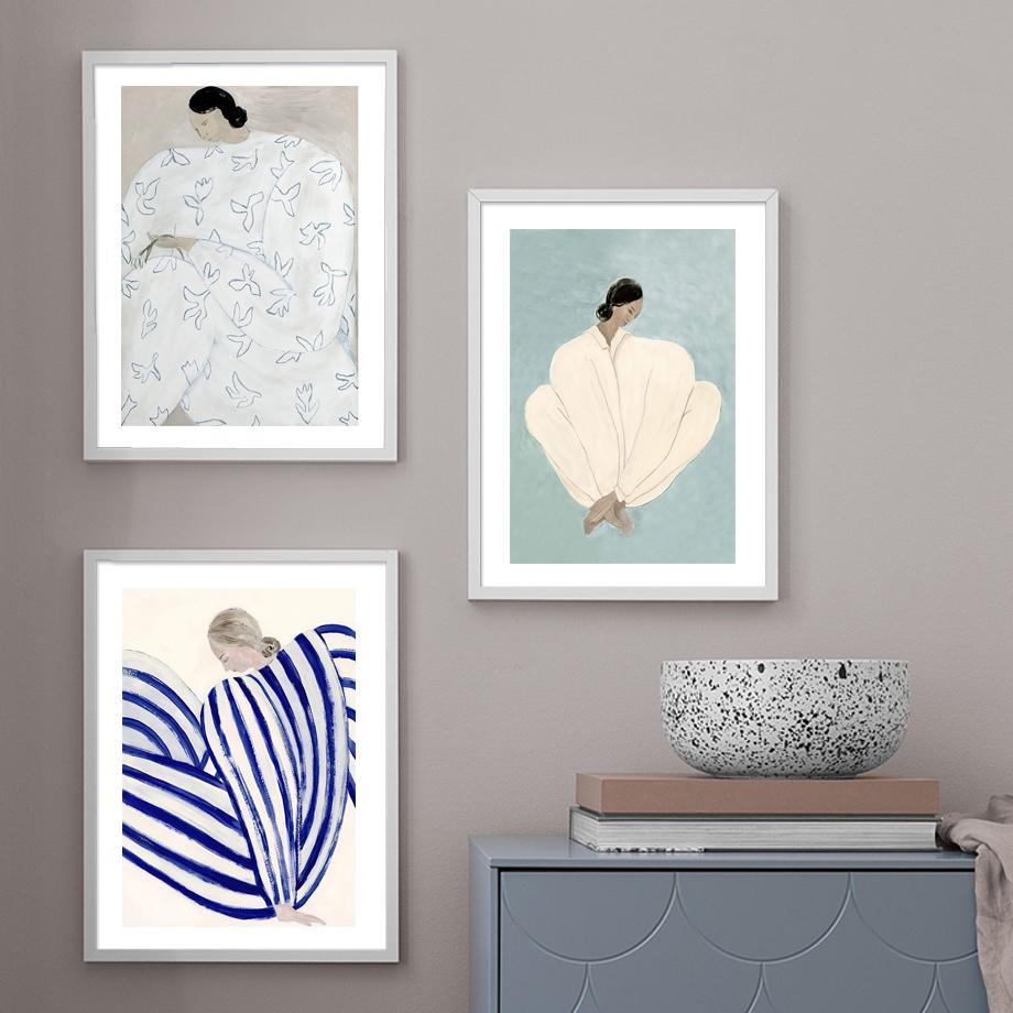Scandinavian Poster and Prints, Abstract Lines, Geometric Curve, Modern Wall Painting On Canvas for Girls, Wall Paintings for Living Room Decor