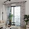 Романтичные оконные шторы, тюль, занавеска с цветочным узором, прозрачная занавеска, украшение для дома