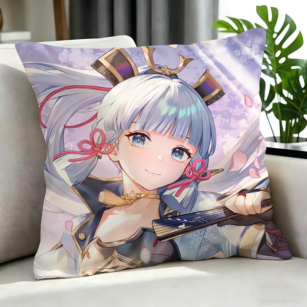 Game Kamisato Ayaka Cushion Cover Cushion Cover Set 4Pcs 50X50 45X45 40X40 Pillowcase Decorative Sofa Home Decor