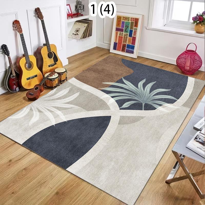 Modern Luxury Palm Leaf Area Rug Abstract Botanical Soft Non-Slip Carpet Elegant Boho Home Decor for Bedroom Living Room