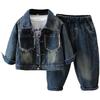 Boys Denim Suit Spring and Autumn Children's Retro Boy Fashion Two-piece Suit