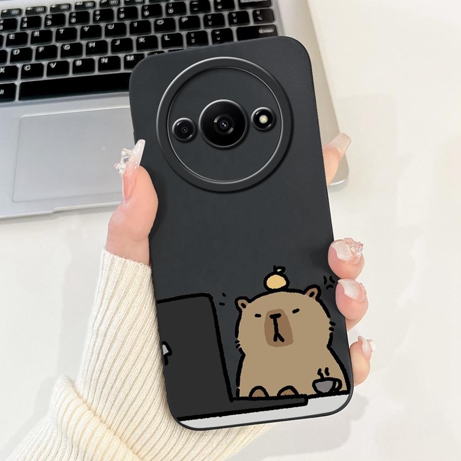 Чехол для Xiaomi Redmi A3 2024 Новый Модный Квадратный Силиконовый Цветочный Чехол для Защиты Объектива Камеры для Xiaomi Poco C61 RedmiA3 Бампер
