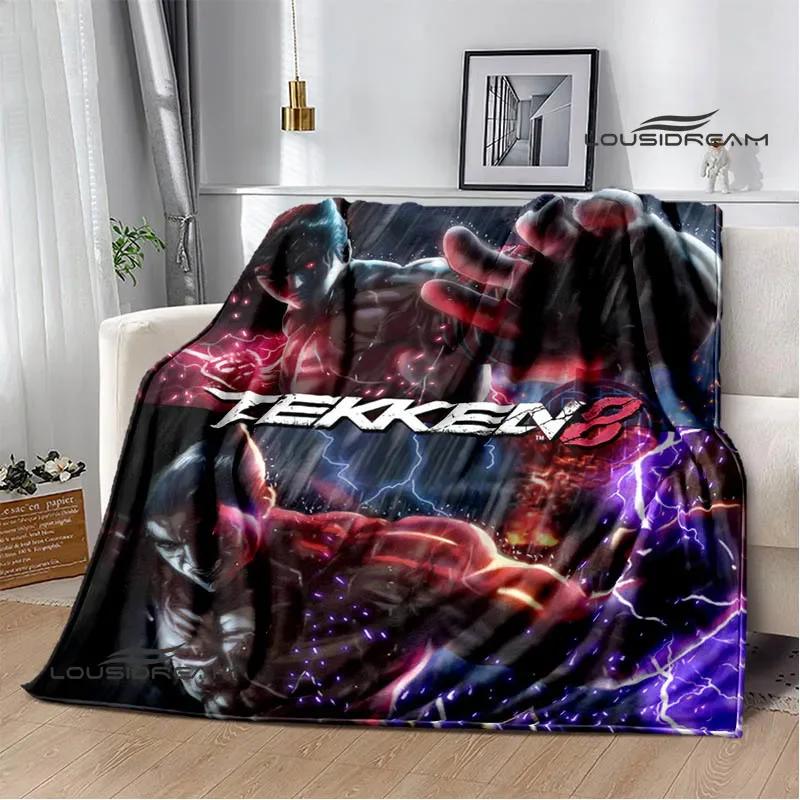 3D игра tekken8 Печатные одеяла Плед для пикника Теплые одеяла Фланель Мягкое уютное одеяло Домашнее дорожное одеяло Подарок на день рождения