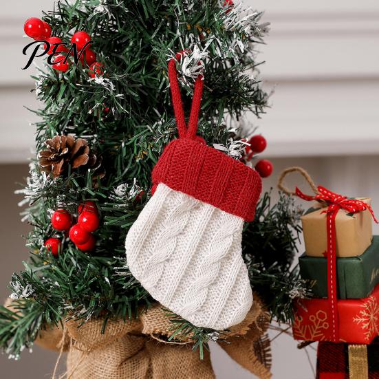 Праздничные аксессуары для упаковки подарков, Держатель для рождественской посуды, Вязаные носки, Ложка, Нож, Вилка, Мини-сумка для камина, Елки, Праздничной вечеринки
