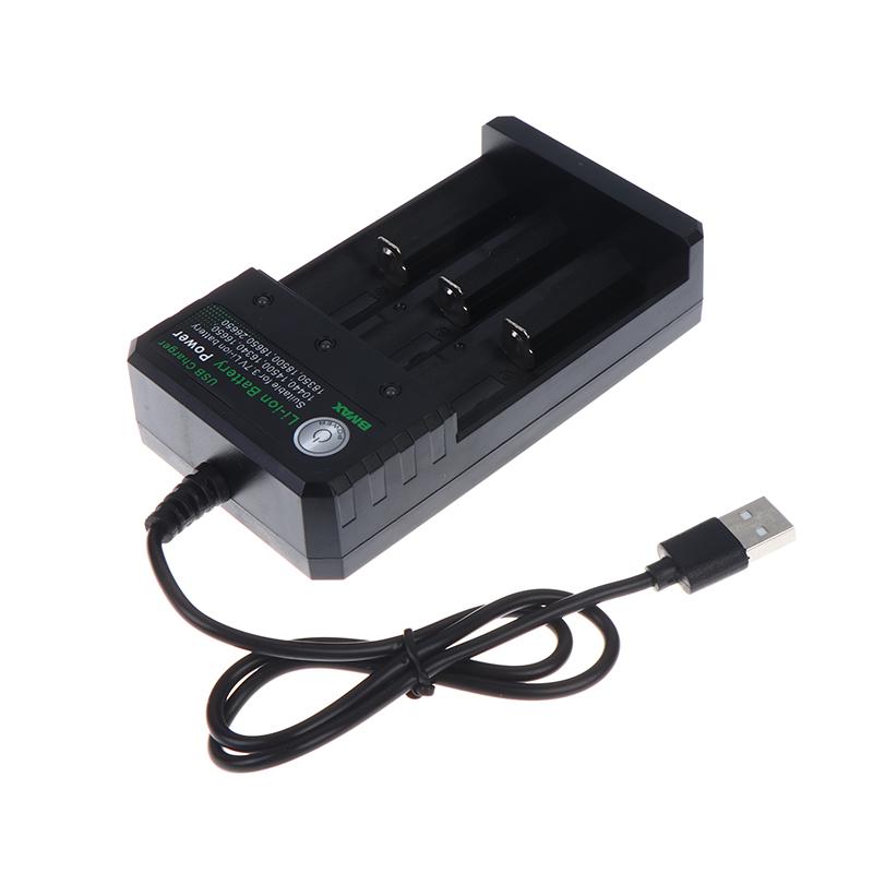 Зарядное устройство на 3 слота для литий-ионных аккумуляторов 18650 USB-адаптер Зарядное устройство для перезаряжаемых литий-ионных аккумуляторов 18650